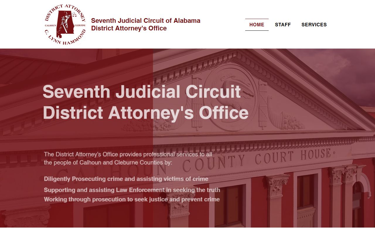 Cleburne County district attorney and prosecution records page